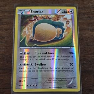 Pokenon TCG Snorlax #77 Fates Collide Reverse Holo Rare Card 77/124